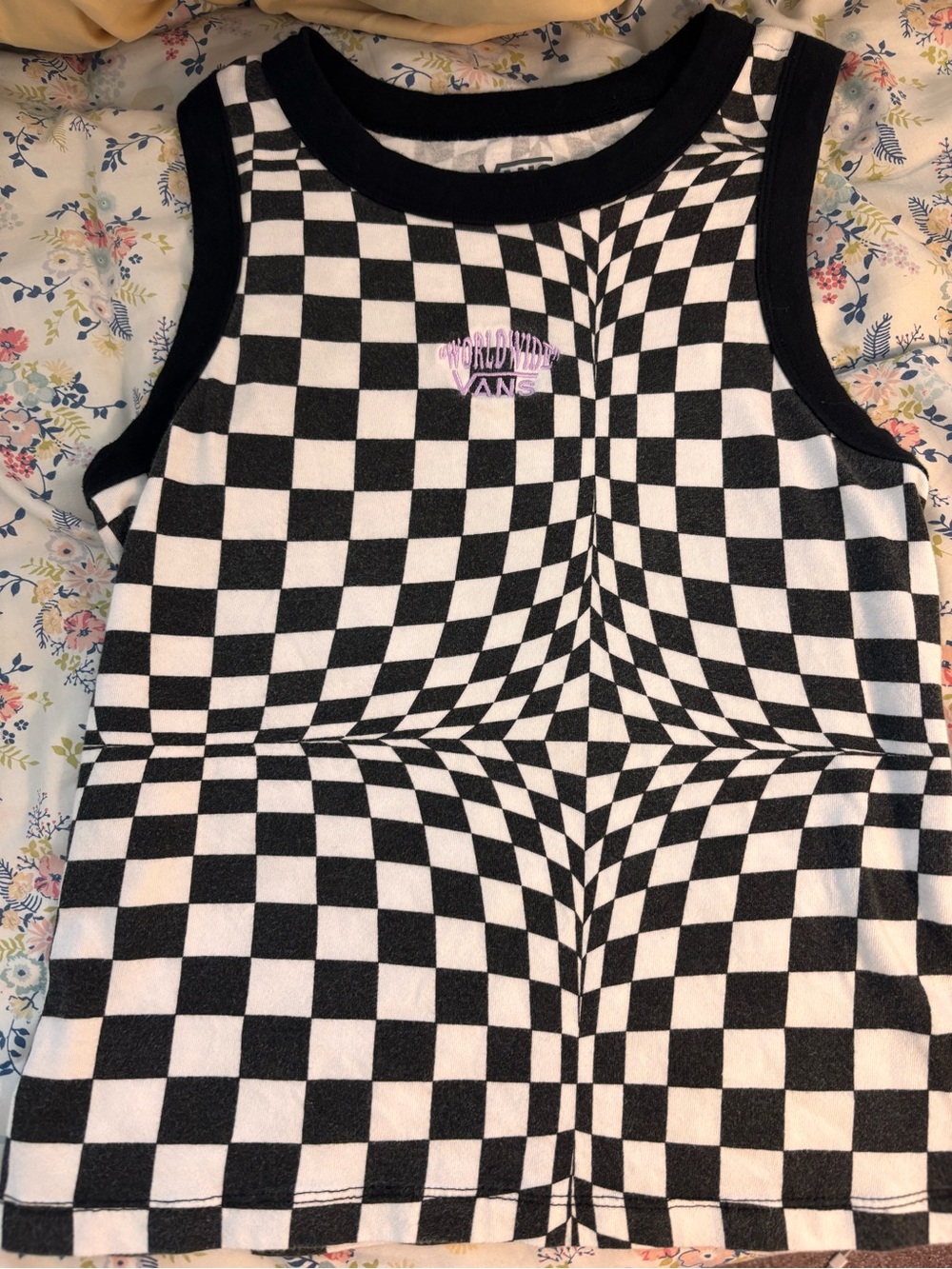 Vans Black & White Optical Checkerboard Tank Top